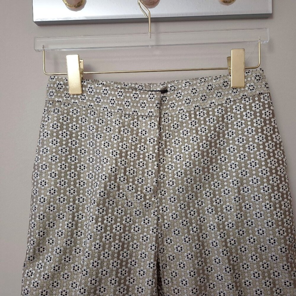 NWT Maje metallic floral print brocade tapered trouser pants, M - Picture 7 of 9